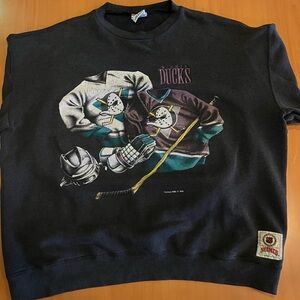 Anaheim Ducks Vintage Graphic Crewneck Sweatshirt Nutmeg Mills